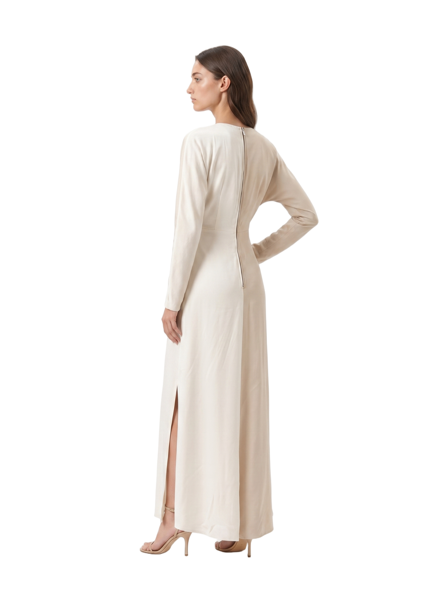 Adolfo Dominguez Off White and Beige Linen Dress — thumbnail 3