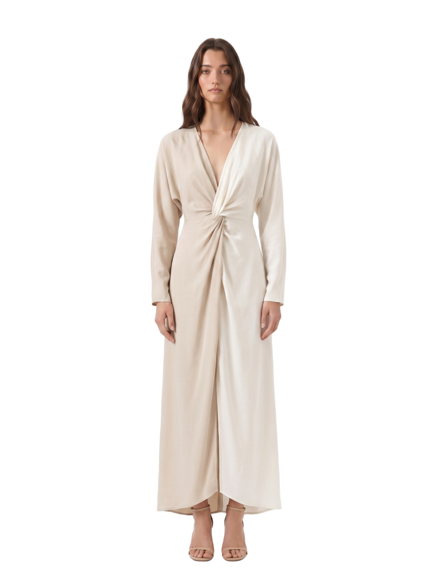 Adolfo Dominguez Off White and Beige Linen Dress — thumbnail 2