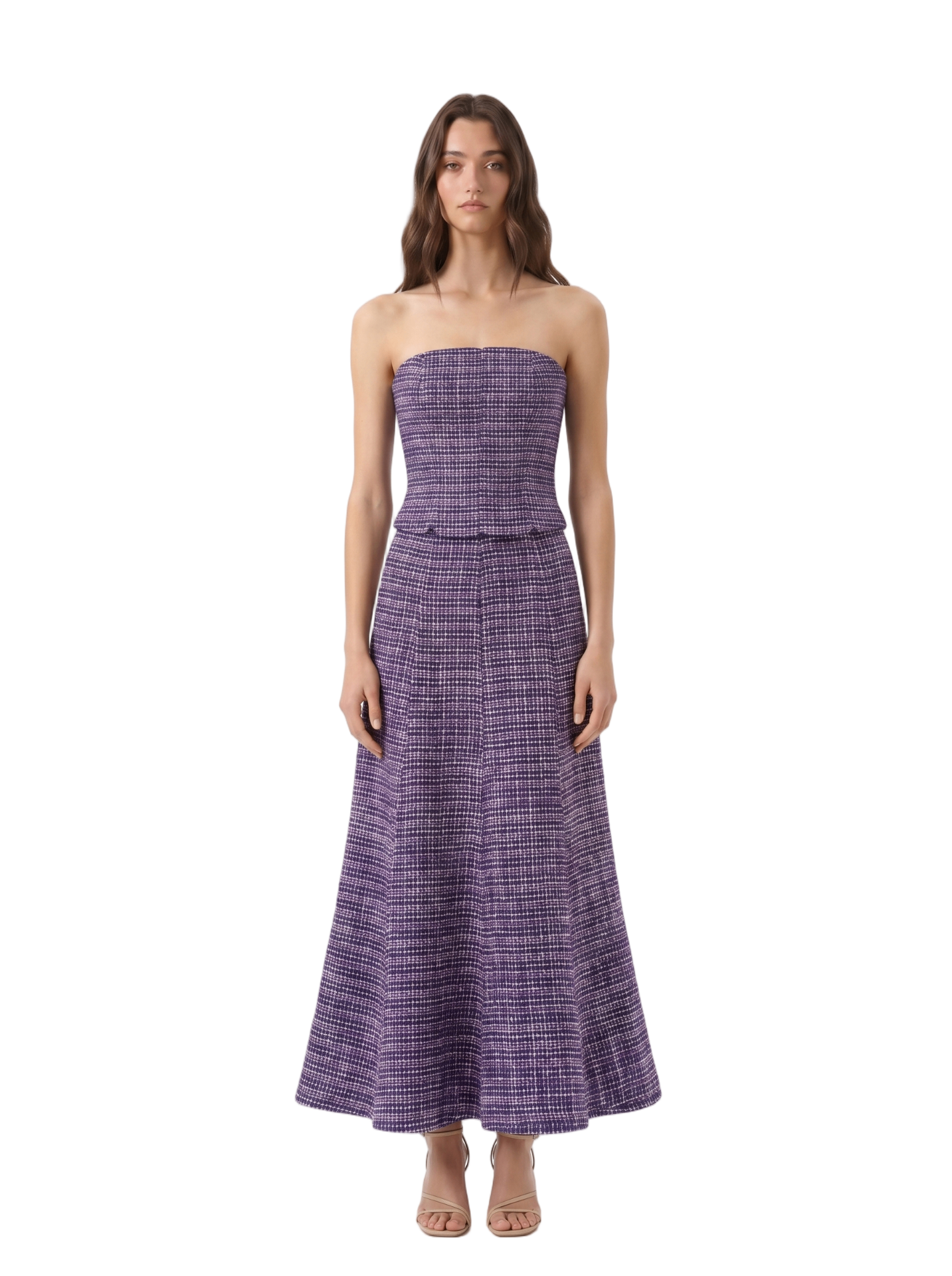 Baymo Purple Strapless Tweed — Total Look