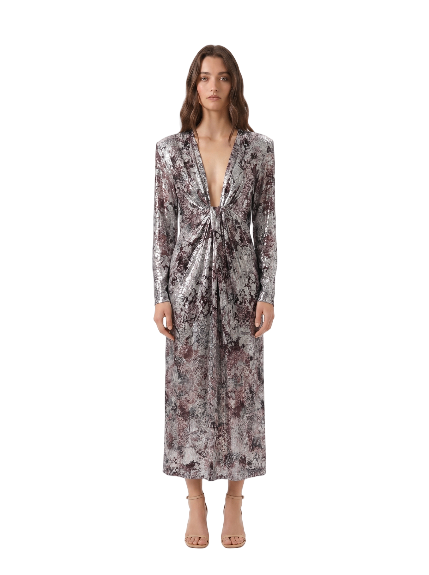 Iro Rouniea Printed Fil Coupé Midi Dress