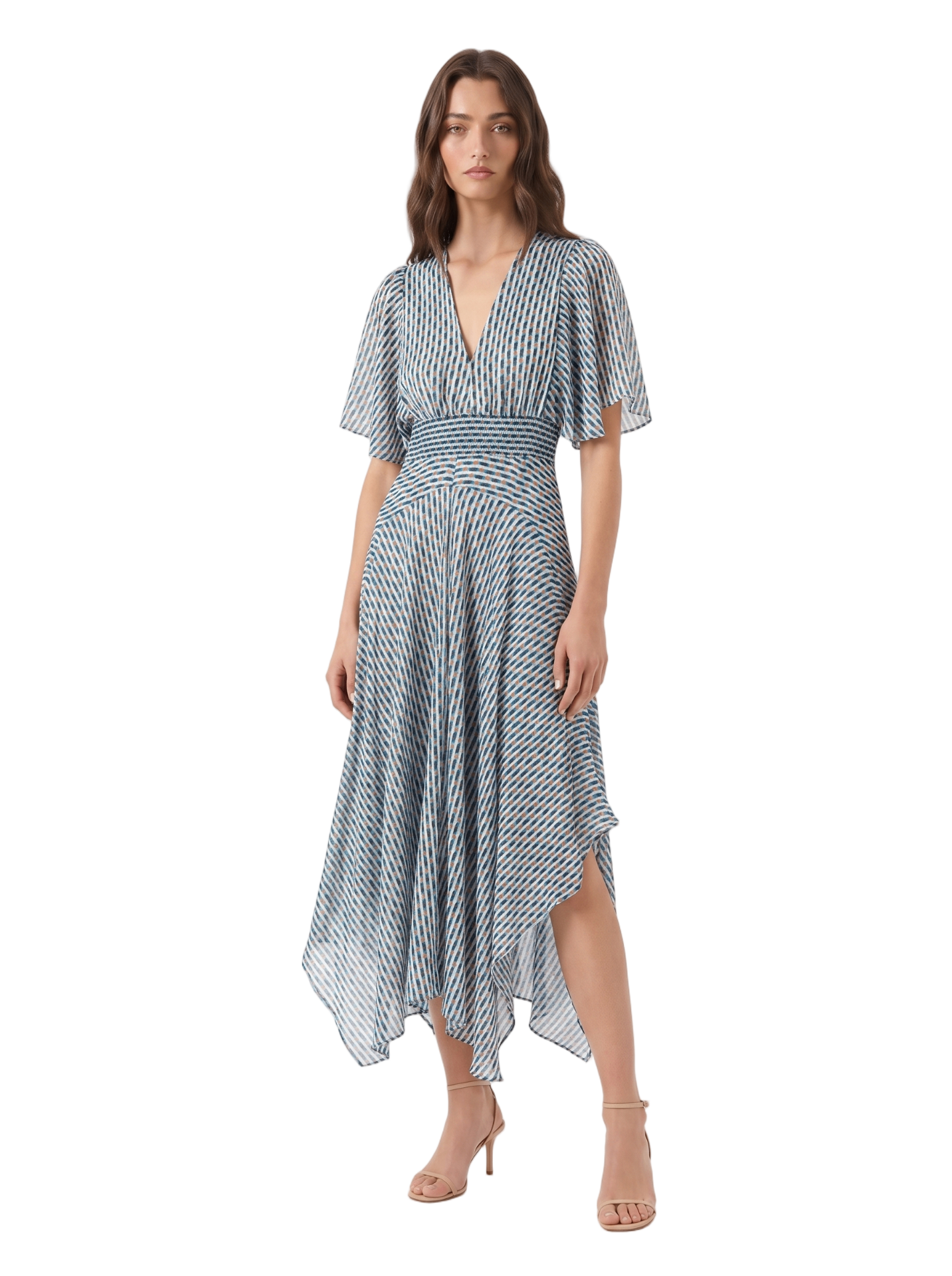 Maje Metallic Printed Midi Dress