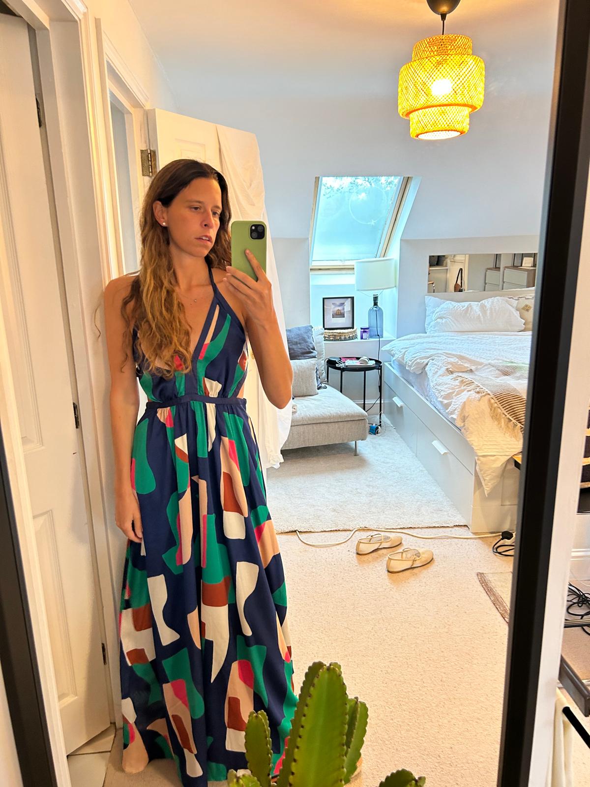ba&sh Goomy Geometric Print Maxi Dress